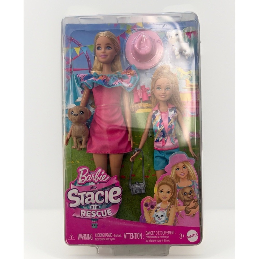 Barbie and Stacie to the Rescue Doll Set with 2 Pet Dogs & Accessories * NIB *